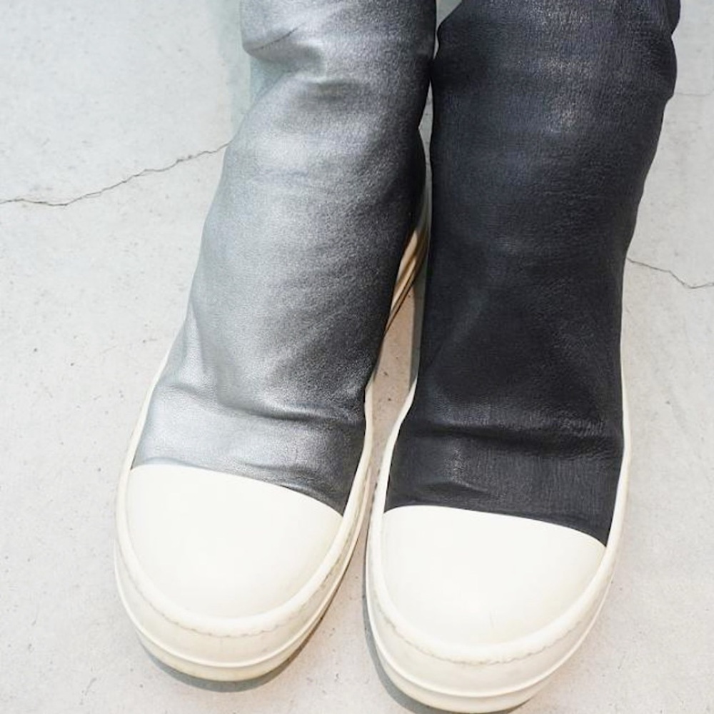 Authentic Rick Owens 19 AW Leather Stocking Thigh High Sneaker Shoes - Picture 4 of 9